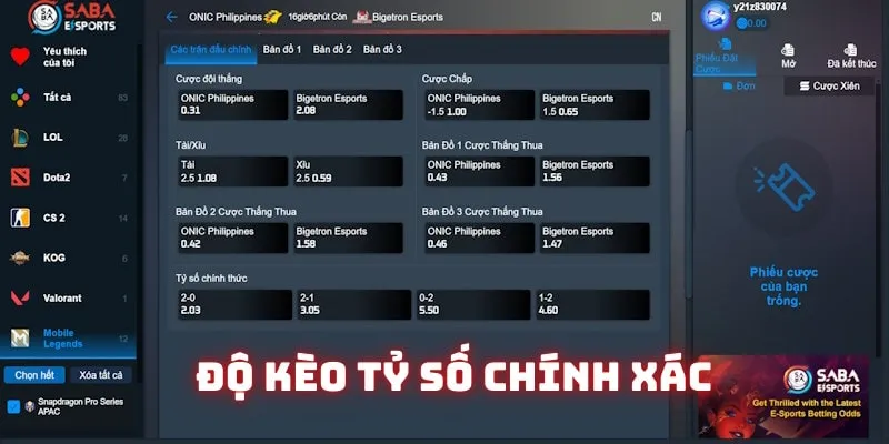 Dự đoán tỷ số chính xác theo kèo Esports WW88 Dự đoán tỷ số chính xác theo kèo Esports WW88